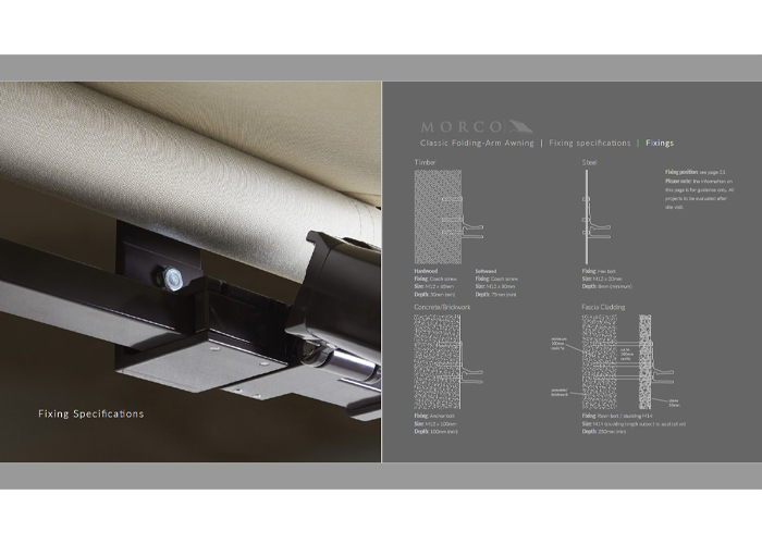 Awning Brochure by Morco Fixing Specification