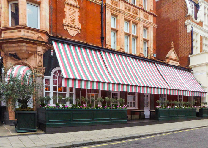  Bespoke Striped Fabric for Hotel Awnings