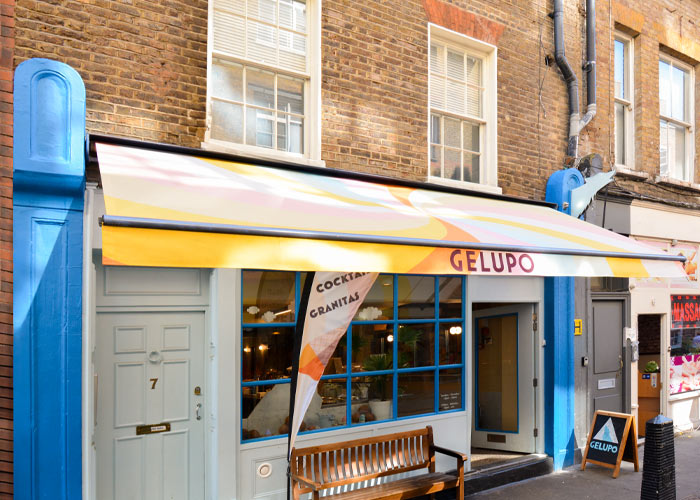 branded awning for gelupo