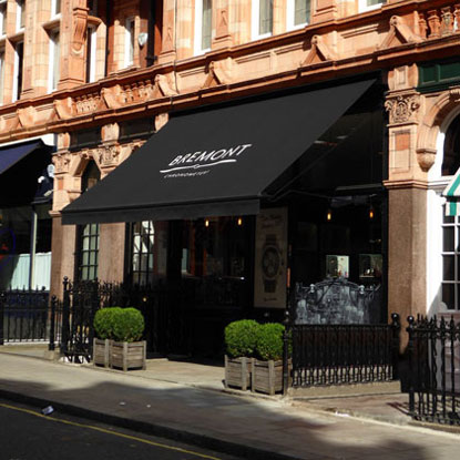 Victorian awning for Bremont in Mayfair.