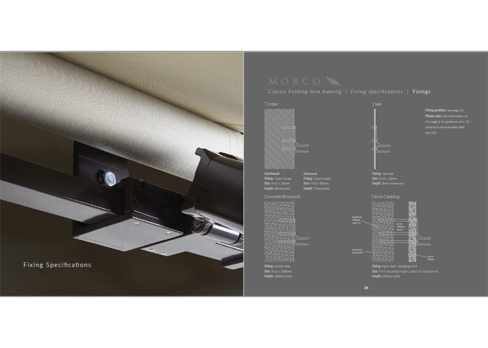 Brochure Technical Drawings Awnings and Canopies