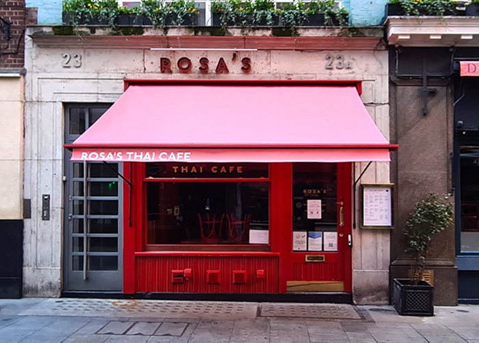Cafe Awnings for Rosa's Thai Cafe in London 