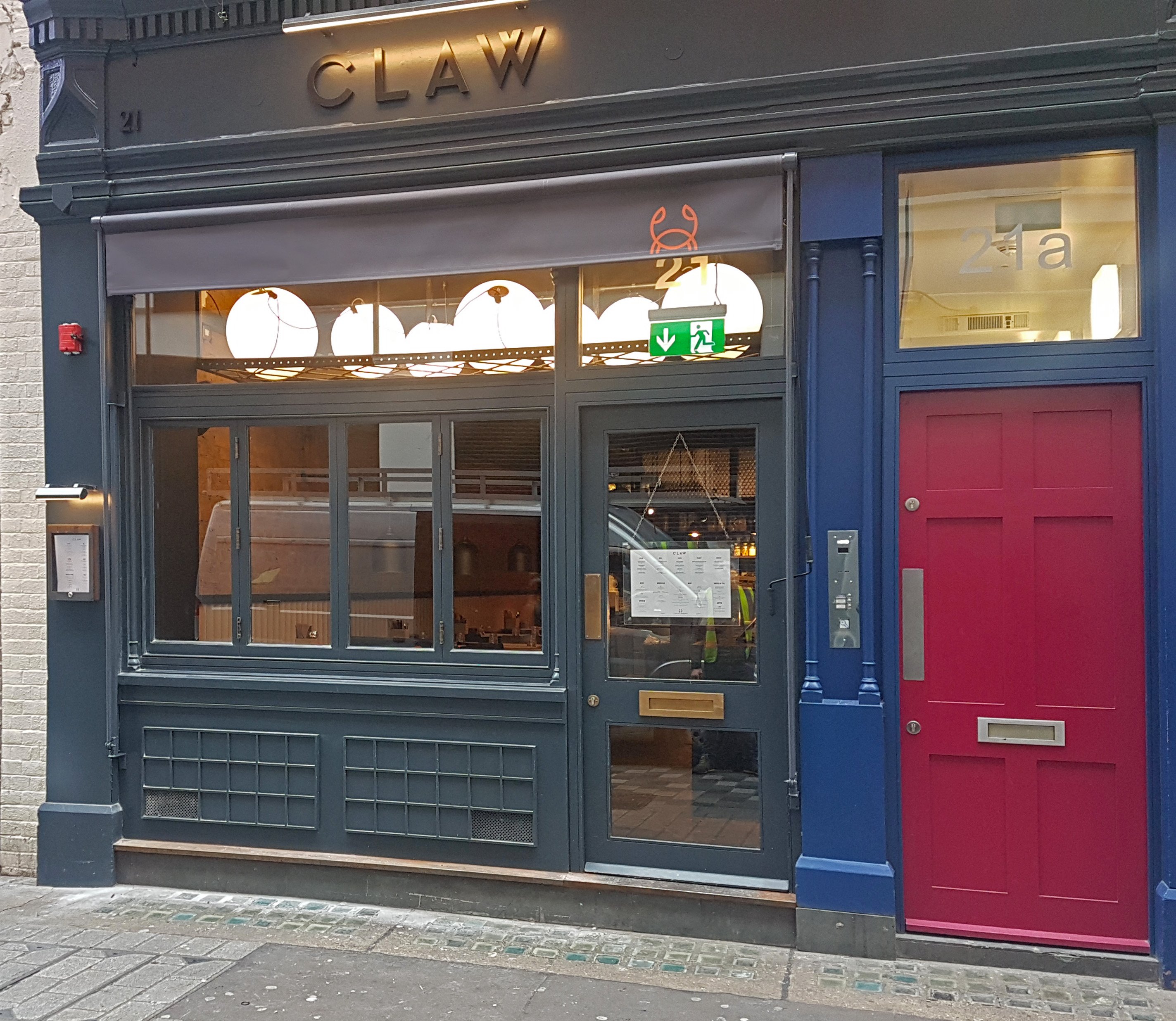 Greenwich awning CLAW Restaurant