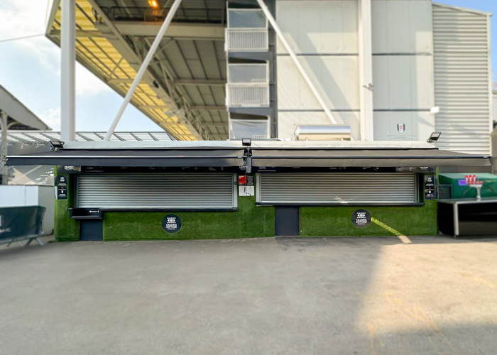 Folding arm awning Fulham Football Club