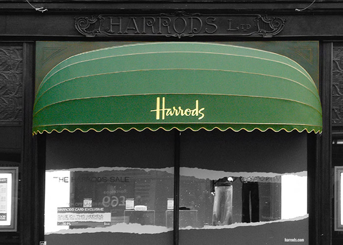 Gold Leaf Branding Canopy for Harrods