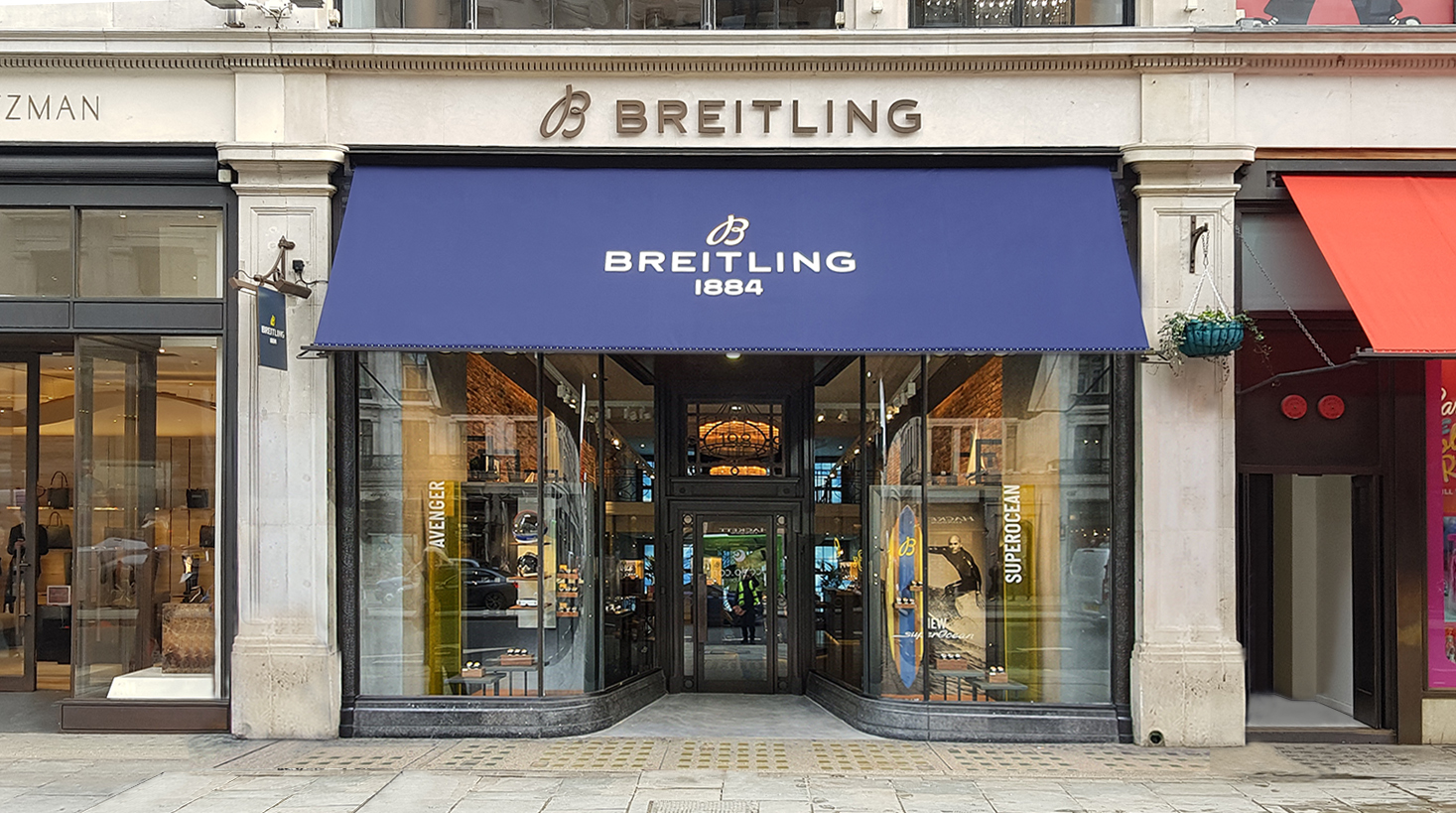 Victorian awning for the new Breitling boutique at Regent Street.