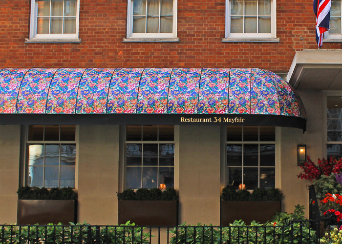  Restaurant Canopies with floral pattern on fabric