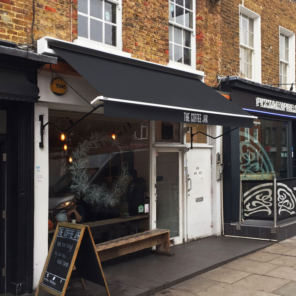 Victorian awning for The Coffee Jar Camden Morco Blinds