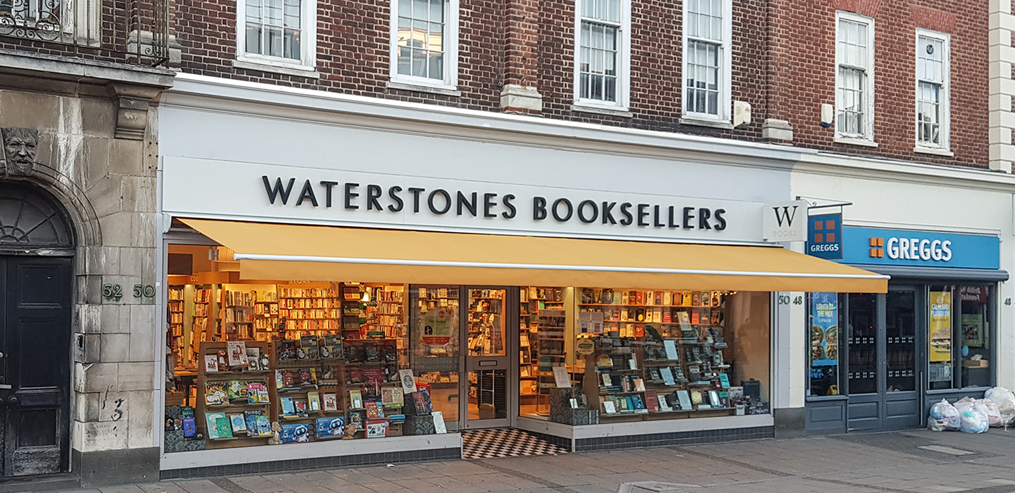 classic awning, waterstones