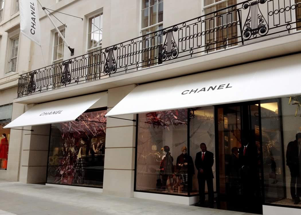 Greenwich awnings for the Chanel Flagship store in London