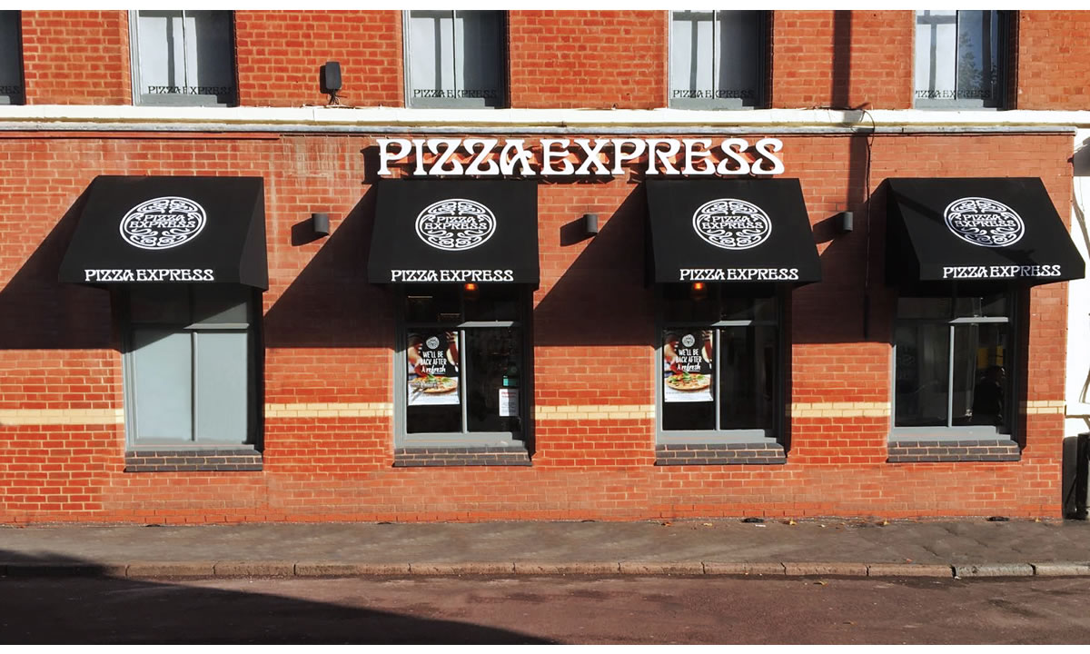 Pizza Express awnings by Morco